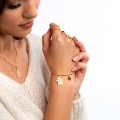 Pozłacana bransoletka na nogę ze stali 316l z motywem ciastka i śnieżynki – blinkshop