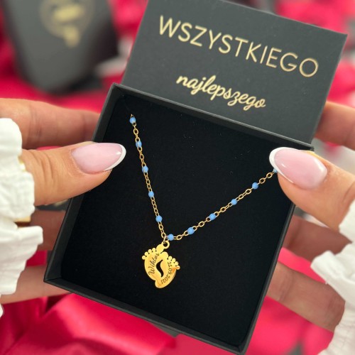 NASZYJNIK DLA MAMY CHŁOPCA Z GRAWEREM – PERSONALIZOWANY PREZENT