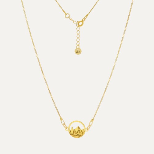 Naszyjnik z motywem gór pozłacane srebro 925 – elegancki łańcuszek jubilerski