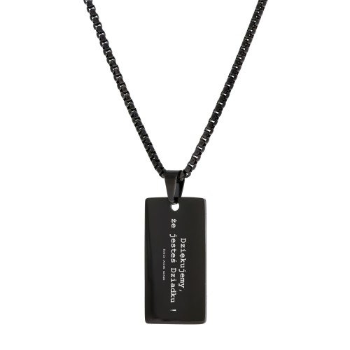 Prezent dla dziadka naszyjnik męski nieśmiertelnik z grawerem od wnuków dziękuję że jesteś + imiona