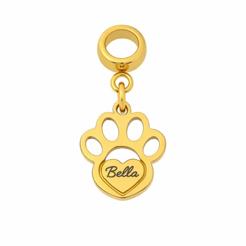 CHARMS DO BRANSOLETKI MODUŁOWEJ "MY STORY" ŁAPKA CZWORONOGA  Z GRAWEREM IMIENIA 