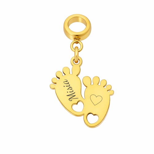 CHARMS DO BRANSOLETKI MODUŁOWEJ "MY STORY" STÓPKI DZIECKA Z GRAWEREM IMIENIA 