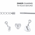 Charms do bransoletki modułowej "my story" stópki dziecka z grawerem imienia srebrne
