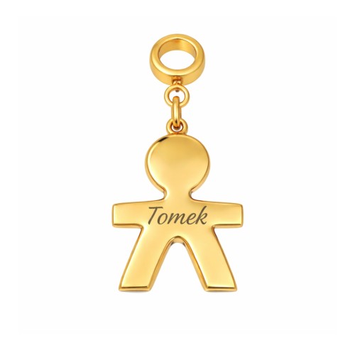 CHARMS DO BRANSOLETKI MODUŁOWEJ "MY STORY" ZŁOTY SYMBOL DZIECKA GRAWER IMIENIA 