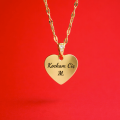 Złoty naszyjnik serce z grawerem „Kocham Cię” | Personalizowana biżuteria