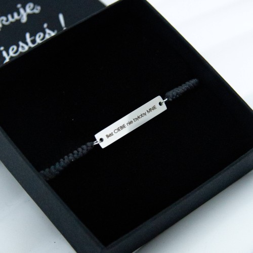 BRANSOLETKA Z GRAWEREM DLA CHŁOPAKA MĘŻA MINIMALISTYCZNA BIŻUTERIA 