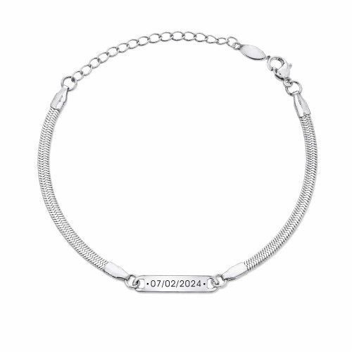 Bransoletka z grawerem daty – personalizowana srebrna bransoletka na prezent