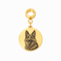 Charms do bransoletki modułowej "my story" kółko z grawerem ukochanego zwierzaka w technice money print