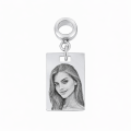 Charms do bransoletki modułowej "my story" srebrny prostokąt z grawerem ukochanej osoby w technice money print