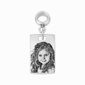 Charms do bransoletki modułowej "my story" srebrny prostokąt z grawerem ukochanej osoby w technice money print
