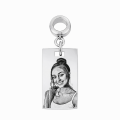 Charms do bransoletki modułowej "my story" srebrny prostokąt z grawerem ukochanej osoby w technice money print