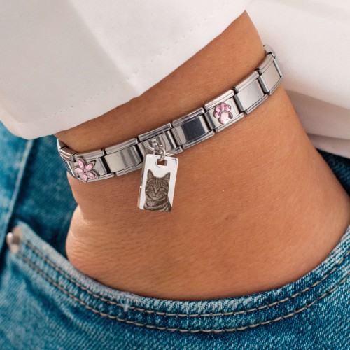 SREBRNA ELASTYCZNA BRANSOLETKA MODUŁOWA BAZA DO PERSONALIZACJI 