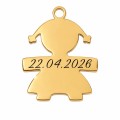 Charms uniwersalny złota dziewczynka dla mamy do bransoletek i naszyjników