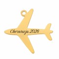 Charms uniwersalny złoty samolot poziomy do bransoletek i naszyjników