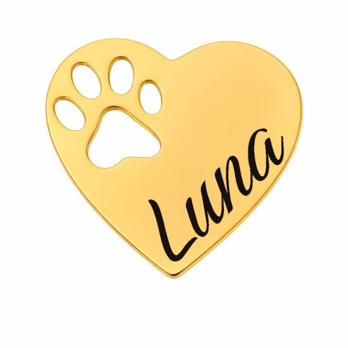 CHARMS UNIWERSALNY ZŁOTE SERCE ŁAPKI CZWORONOGA DO BRANSOLETEK I NASZYJNIKÓW  