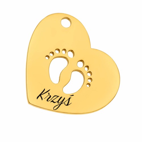 CHARMS UNIWERSALNY SERCE STÓPKI DLA MAMY DO BRANSOLETEK I NASZYJNIKÓW 