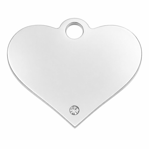 CHARMS UNIWERSALNY SREBRNE SZEROKIE SERCE Z KRYSZTAŁKIEM DO BRANSOLETEK I NASZYJNIKÓW  