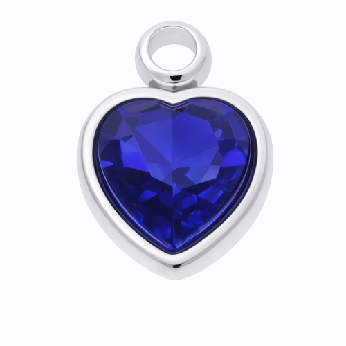 CHARMS UNIWERSALNY SREBRNE SERCE NIEBIESKI KRYSZTAŁ DO BRANSOLETEK I NASZYJNIKÓW 
