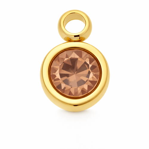 CHARMS UNIWERSALNY ZŁOTE KÓŁKO BEŻOWY KRYSZTAŁ DO BRANSOLETEK I NASZYJNIKÓW 