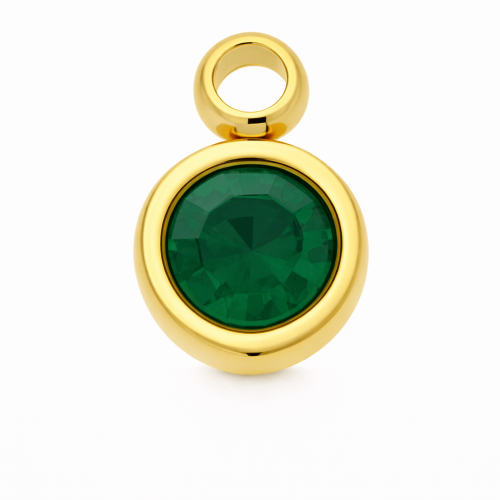 CHARMS UNIWERSALNY ZŁOTE KÓŁKO CIEMNO ZIELONY KRYSZTAŁ DO BRANSOLETEK I NASZYJNIKÓW 