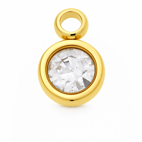 CHARMS UNIWERSALNY ZŁOTE KÓŁKO BEZBARWNY KRYSZTAŁ DO BRANSOLETEK I NASZYJNIKÓW 