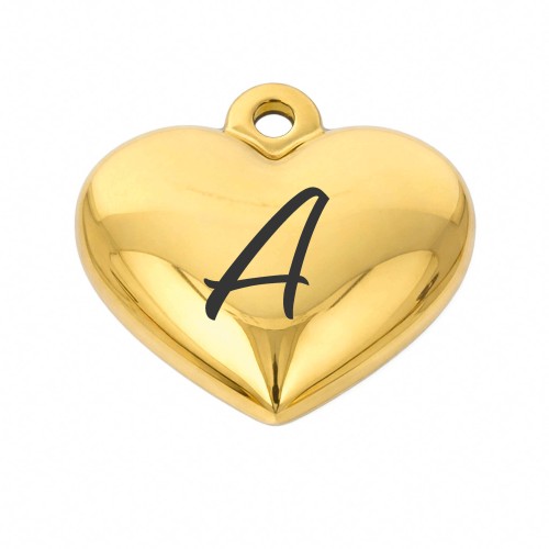 CHARMS UNIWERSALNY ZŁOTE SERCE WYPUKŁE DUŻE DO BRANSOLETEK I NASZYJNIKÓW  
