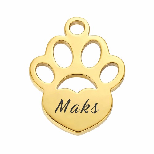 CHARMS UNIWERSALNY ZŁOTA ŁAPKA CZWORONOGA GRAWER DO BRANSOLETEK I NASZYJNIKÓW  