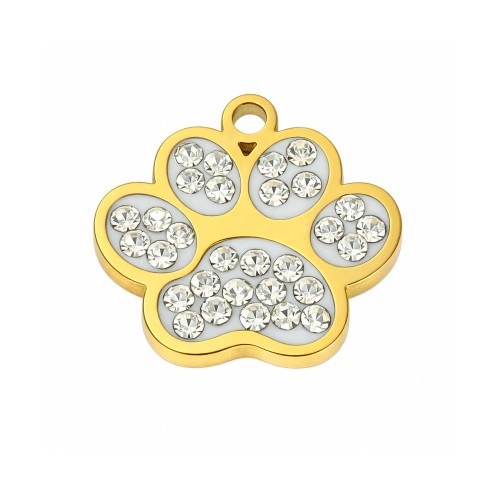 CHARMS UNIWERSALNY ZŁOTA ŁAPKA CZWORONOGA CYRKONIE DO BRANSOLETEK I NASZYJNIKÓW  