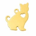 Charms uniwersalny złoty kot do bransoletek i naszyjników