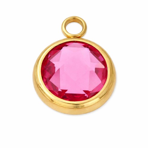 CHARMS UNIWERSALNY ZŁOTY RÓŻOWY KRYSZTAŁ DO BRANSOLETEK I NASZYJNIKÓW  