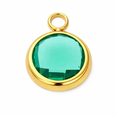 CHARMS UNIWERSALNY ZŁOTY ZIELONY KRYSZTAŁ DO BRANSOLETEK I NASZYJNIKÓW 