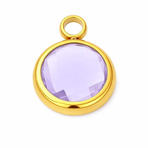 Charms uniwersalny złoty fioletowy kryształ do bransoletek i naszyjników