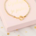 Bransoletka baza do zawieszek personalizowana – złota pod charmsy i zawieszki grawerowane splot tennis chain ozdobne kółko z cyrkoniami