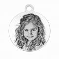 Charms uniwersalny srebrne koło grawer zdjęcia do bransoletek i naszyjników średnica 1,8 cm