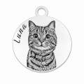 Charms uniwersalny srebrne koło grawer zdjęcia do bransoletek i naszyjników średnica 1,8 cm
