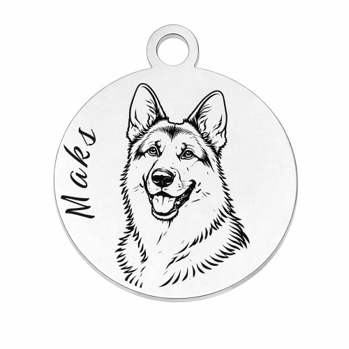 Charms uniwersalny srebrne koło grawer rysunkowy do bransoletek i naszyjników średnica 1,8 cm