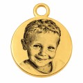 Charms uniwersalny złote kółko grawer zdjęcia do bransoletek i naszyjników średnica 1,8 cm