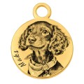 Charms uniwersalny złote kółko grawer zdjęcia do bransoletek i naszyjników średnica 1,8 cm