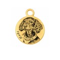 Charms uniwersalny złote kółko grawer zdjęcia do bransoletek i naszyjników średnica 1,2 cm