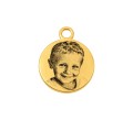Charms uniwersalny złote kółko grawer zdjęcia do bransoletek i naszyjników średnica 1,2 cm