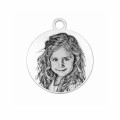 Charms uniwersalny srebrne koło grawer zdjęcia do bransoletek i naszyjników średnica 1,5 cm