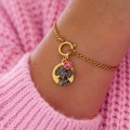 Charms uniwersalny złote kółko grawer zdjęcia do bransoletek i naszyjników średnica 1,8 cm