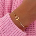 Bransoletka baza do zawieszek personalizowana – złota pod charmsy i zawieszki grawerowane splot tennis chain ozdobne kółko z cyrkoniami