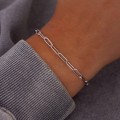 Bransoletka baza do zawieszek personalizowana – srebrna pod charmsy i zawieszki grawerowane splot paper clip