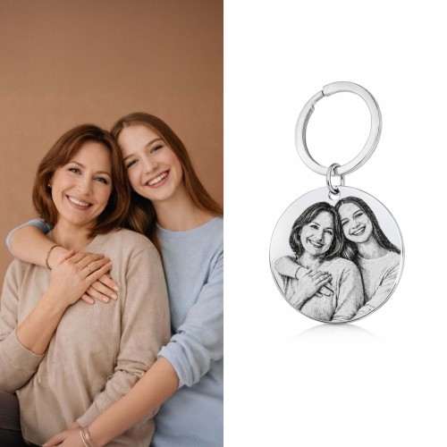 PREZENT DLA MAMY – PERSONALIZOWANY BRELOK DO KLUCZY LUB TOREBKI Z GRAWEREM ZDJĘCIA