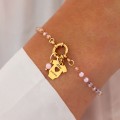 Bransoletka personalizowana śpioszki z grawerem kamienie naturalne baby shower