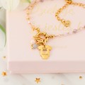 Bransoletka personalizowana śpioszki z grawerem kamienie naturalne baby shower