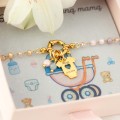 Bransoletka personalizowana śpioszki z grawerem kamienie naturalne baby shower