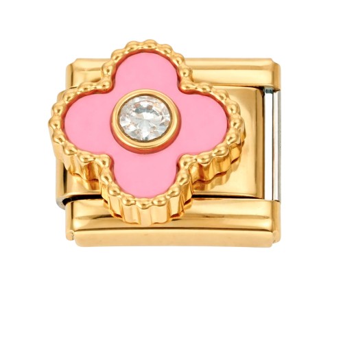 CHARMS MODUŁ OGNIWKO DO BRANSOLETKI MODUŁOWEJ RÓŻOWA KONICZYNKA