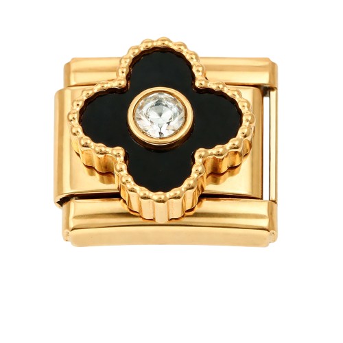 CHARMS MODUŁ OGNIWKO DO BRANSOLETKI MODUŁOWEJ CZARNA KONICZYNKA 